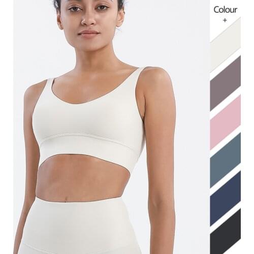 2021 Women Gym Yoga Bras Deep V Neck Deep U Back Fitness Crop Top Shockproof Push Up Sport Underwear Running Cycling Sportswear