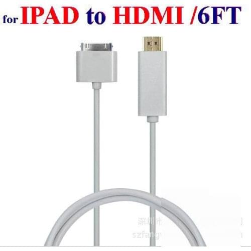 250pcs/lot*FOR ipad to HDMI cable 6FT/1.8M Dock Connector to HDMI HDTV Audio Video Cable Adapter For iPhone 4S iPad 2 3