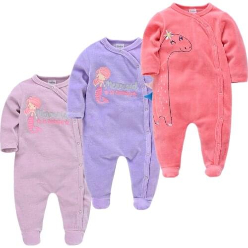 3PCS Baby Girls Pijamas Newborn Pyjamas Infant Clothing Boy Girls Pajamas Animal Onesie Jumpsuit Costumes Flannel Baby Rompers