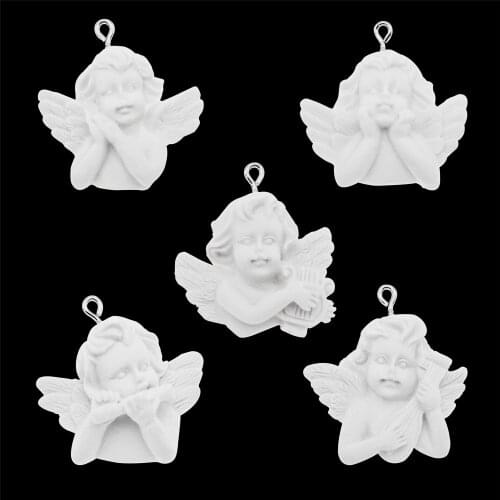 5pc White Angel Necklace Pendant Bracelet DIY Child Baroque style angel accessories Jewelry DIY Accessries Fashion Earrings DIY
