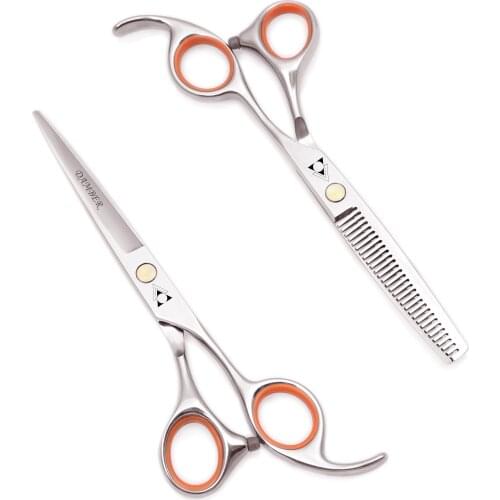 50Pcs 5.5 6.0 Professional Hairdressing Scissors Hair Thinning Barber Hair Cutting Shears Japan Steel 440C Scissor 1008