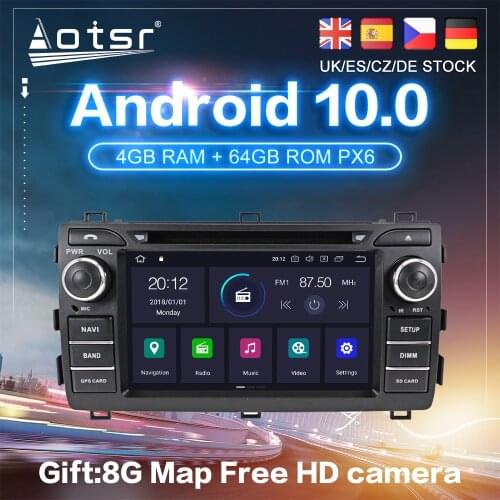 Android 10 DSP PX6 For Toyota Auris 2013 - 2016 Car GPS Navigation Auto Radio Stereo DVD Multimedia Video Player HeadUnit 2Din