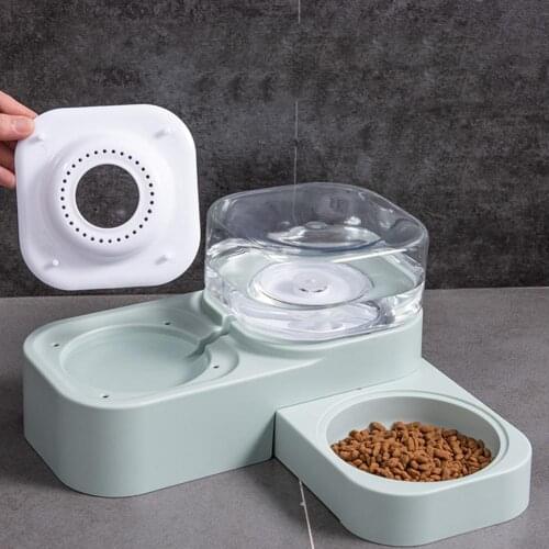 Automatic Water Feeder For Puppy Dog With Double Bowl Integrated Rotating Feeding Bowl For Car Dog Pet
