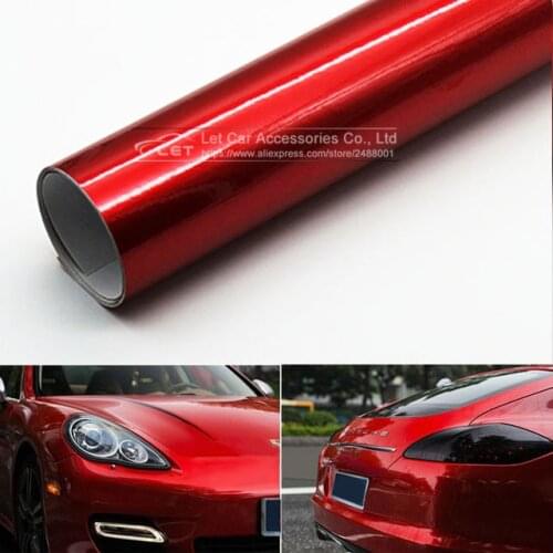 Car styling Red Glossy Metallic Glitter Car Sticker for car wraps Glossy Candy Vinyl Film car decals