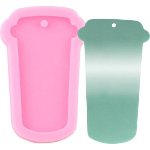 Shiny Cup Silicone Molds Keychain Pendant Decoration Polymer Clay Moulds DIY Epoxy Resin Mould