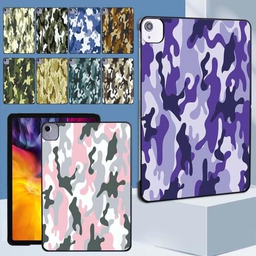 For Apple IPad Air 4 2020 10.9" A2072 A2316 A2324 A2325 Camouflage Colors Slim Tablet Hard Shell Protective Case + Free Stylus