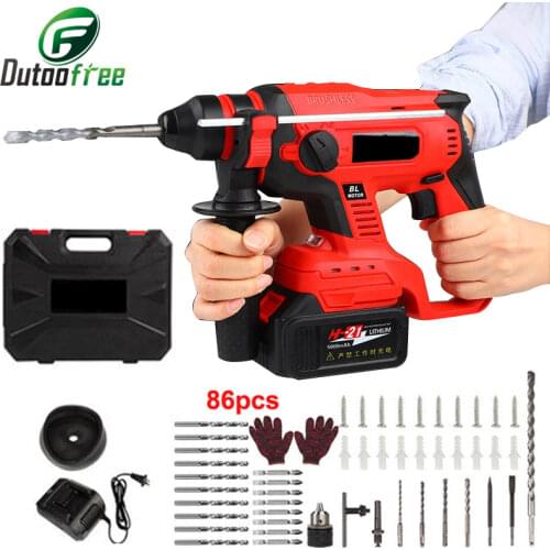 Cordless hammer lithium battery impact drill electric drill three industrial grade high power light 21V Hammer Drill 5000MAH