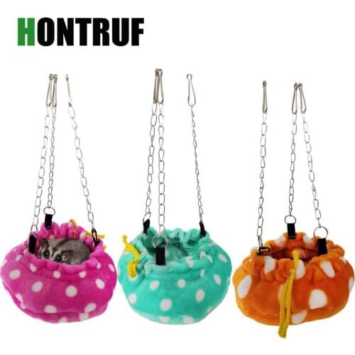 Parrot Hamster Squirrel Sugar glider Hammock Warm Fleece Nest Small Pet Hanging Sleeping Bag Wholesale of Pet Supplies
