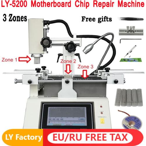 Professional mobile rework machine hot air touch screen 3 zones soldering station for phone chip repair LY-5200