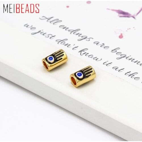 MEIBEADS 1pc Copper Spacer Beads Cylindrical Eye Bead For Jewelry Making DIY Bracelet Charm Necklace Pendant Accessories BE44