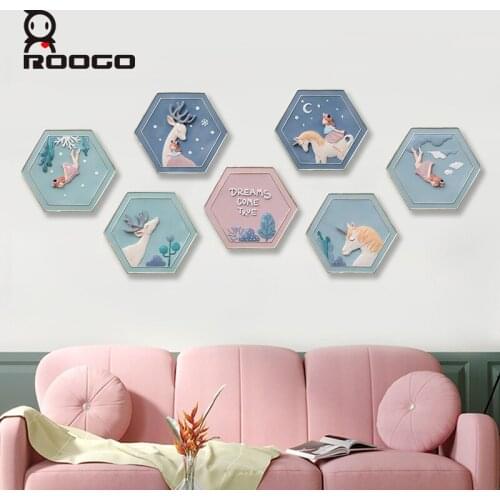 Roogo 3D Wall Decor Adventure Of The Mori Girl Modern Style Wall Hanging Family Ornamental Fairy Tale Decorative Paintings