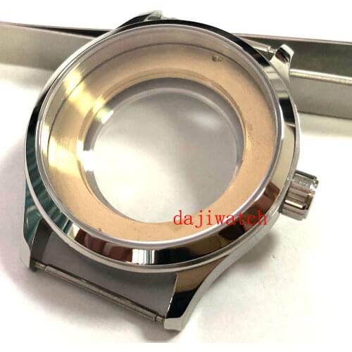 Corgeut 42mm de cristal de zafiro pulido 316L reloj de acero inoxidable funda ETA 2836 2824 MIYOTA 8215 821A movimiento