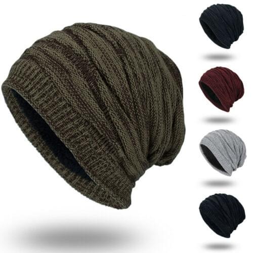 2021 New Hot Selling Hot Fashion Winter Warm WomenS MenS Hats Casual Loose Warm Hat Solid Beanie Ski Knitted Thick Hat Beanie