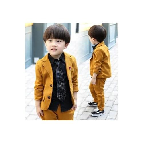 2018 Boys Formal Boys Suit for wedding clothes Fashion Classical Kids Winter Wear Baby Boy 2 pcs : jacket+pants Clothes 2-8Y