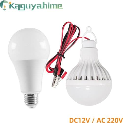 Kaguyhime 12V Portable Clip/220V E27 LED Bulb DC/AC Ring Hang Light Lamp 3W 7W 9W 12W 15W For Outdoor Camping Fishing Emergency