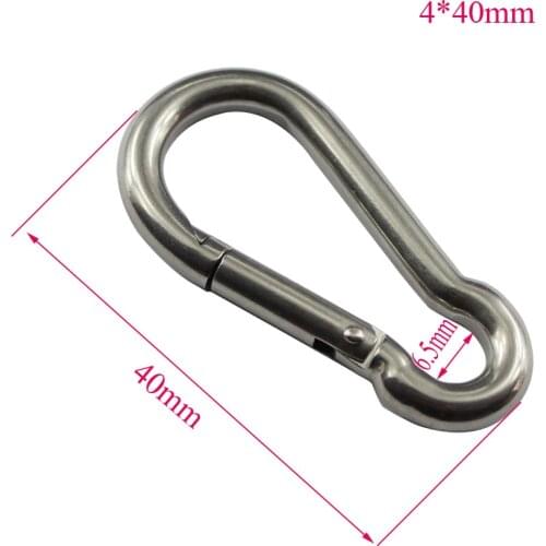 Stainless Steel Spring Carabiner Snap Hook Keychain Quick Link Lock Buckle