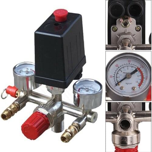 230V Pressure Switch Air Valve Intake Manifold Compressor Control Regulator Gauge Set