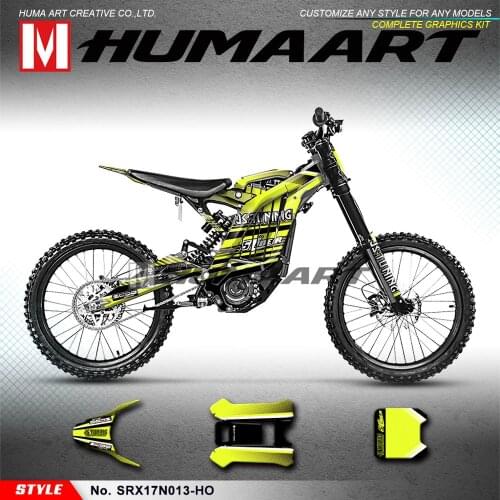HUMAART Racing Stickers Self Adhesives for Sur-Ron Light Bee X/S Electric Bike (Style no. SRX17N013-HO), Yellow