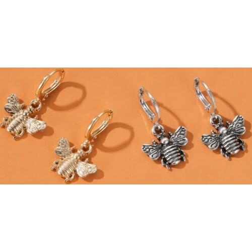 Bee Earring Wholesale Insect Alloy Cute Jewelry Creative Holder Earring 2021 New Trendy Charm Gift Accessories For Women