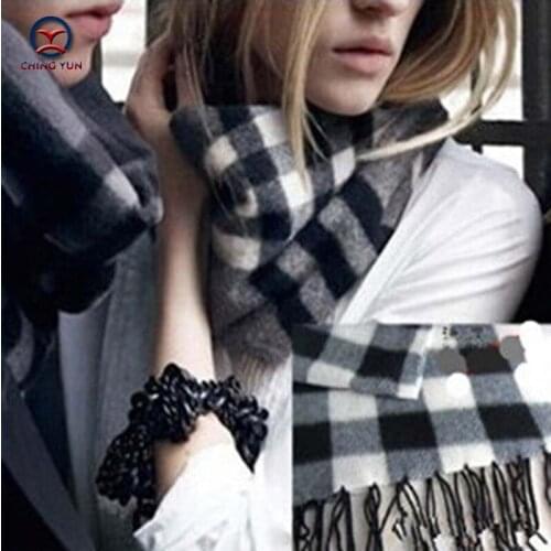 CHING YUN 2020 new British style Wide Lattice scarf Men And Women Fashion Warm Autumn Winter High quality Loose tassel Scarf