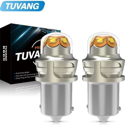 2x 360 Degree BA15S P21W 1156 7440 W21W LED 3030 Car Tail Light Brake Reverse Abmer Turn Signal Lamp Rear Parking Bulbs White