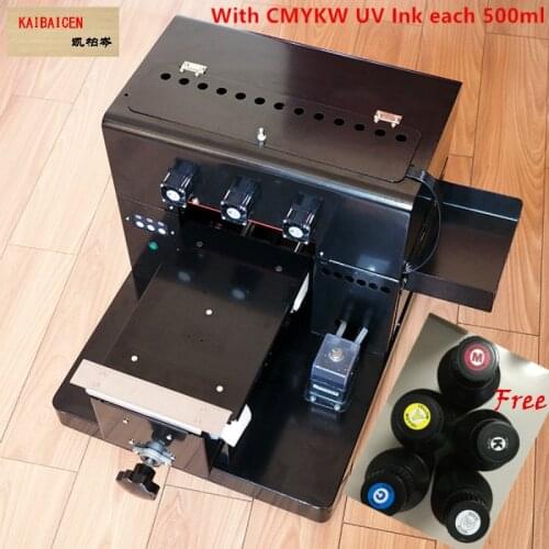 Kaibaicen A4 Small size UV printer for leather Phone case PVC plate/Acrylic plate/Wooden/Metal plate With CE Free with UV ink