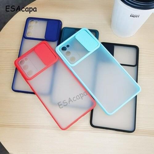 For Samsung Galaxy S20 FE Case Slide Camera Lens Protection Phone Cover For Samsung S20 FE Transparent Back Cover Shell Cases