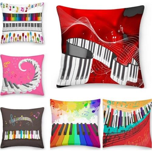 Music Note Cushion Cover 45x45cm Decorative Pillowcases Polyester Throw Pillow Case Pillowcase kussensloop