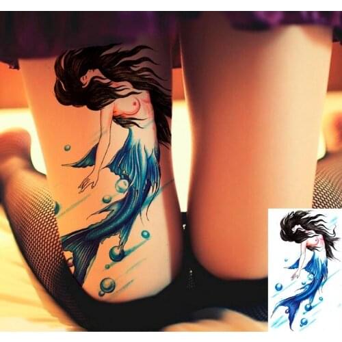 Waterproof Temporary Tattoo Sticker Mermaid tatto stickers flash tatoo fake tattoos for girl men women