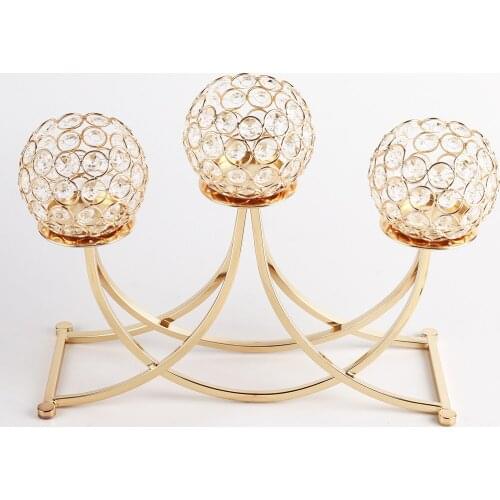 3 Arms Gold Candle Holders for Dining Room Centerpieces Candlestick Holders