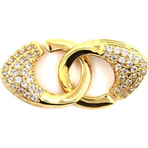 Diy accessories 14K Gold Filling wrap large pearl necklace sweater clasp kiss clasp K white yellow rose gold tri-color optional