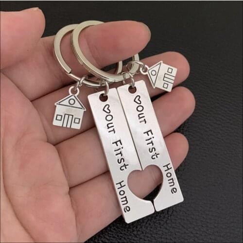 New house charm keychain Our First Home Key Holder Bag Unisex Letter Zinc Alloy Key Chain Pendant Accessories Gift