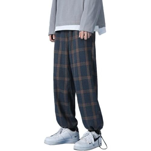 Streetwear Vintage Mens Plaid Harem Pants Causal Harajuku 2021 Man Checkered Pants Hip Hop Women Jogger Sweatpants Trousers 3XL
