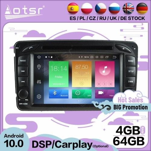 Carplay Multimedia Stereo Android 10 Player For Mercede Benz W203 W209 W463 W168 GPS BT Audio Car 2 Din Radio Receiver Head Unit