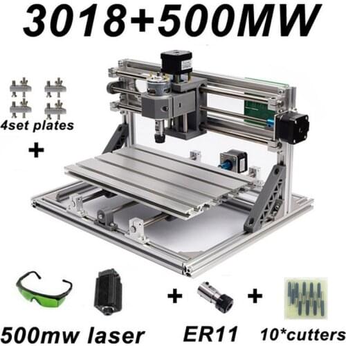 CNC 3018 Engraving Machine 5500mw with ER11 Wood Router Grinder PCB Milling Machine PVC Wood Carving Machine DIY CNC Windows
