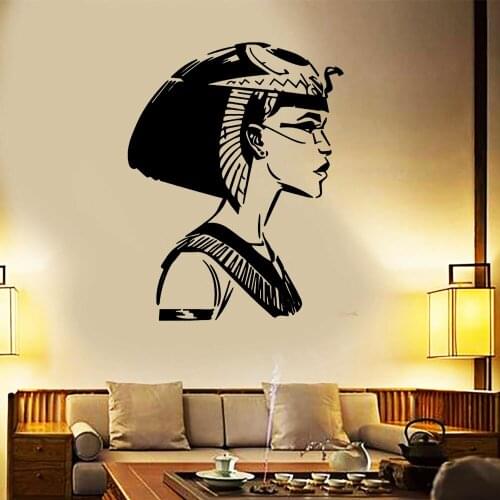 Egyptian Queen Statues Nefertiti Ancient Egypt Pharaohs Wall Decals Vinyl Home Decoration Wall Sticker Room Decor Murals CX1071