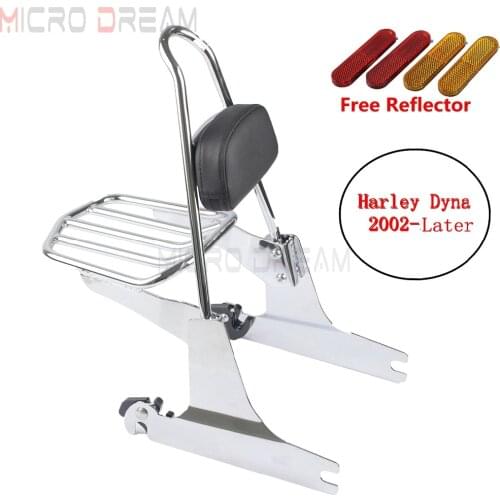 Motorcycles Sissy Bar Backrest Chrome Removeable Luggage Rack for Harley Dyna Low Rider Super Glide FXD FXDL FXDB FXDC 2002-2019