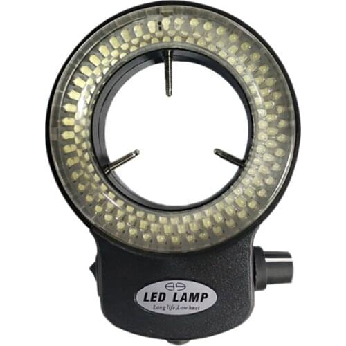 Microscope Ring Light White Light Adjustable 144 LED Ring Lamp Illuminator for Stereo Microscope & Camera, US Plug