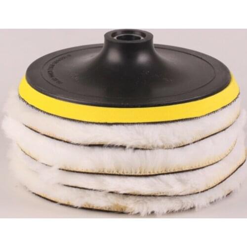 Wheel Pad 1pc Wool Bonnets 4Pcs 7Inch180mm Wool Polishing Pads 8500 RPM Buffing Backing Pad For Car Polisher Tool Furniture