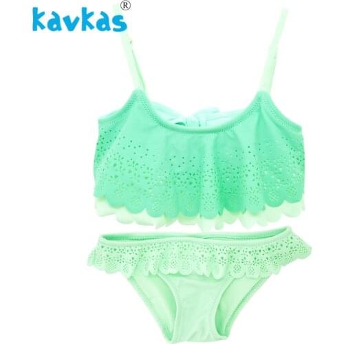 Baby Girl Bikini Set Summer Swimsuit Swimwear Green Two-piece Kids Split Beach Swiming Bathing Suit