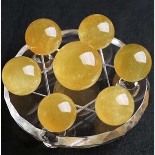 Natural Crystal Mineral Jewelry A Set Of Seven-Star Ball Citrine Guardian Health Healing Stone Repair Home Decor Collection Gift