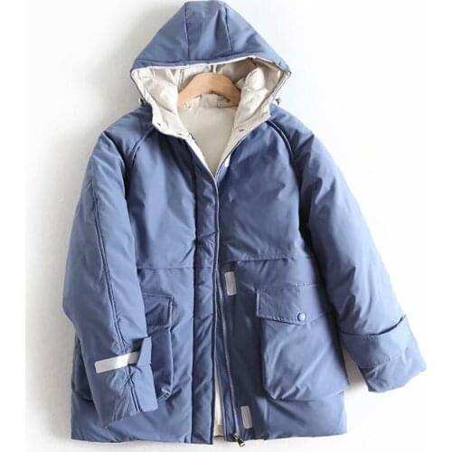 Novel Winter Cotton Padded Long Hooded Down Parka Thick Loose -30 Winter Down Jacket Women Loose Large Size Cotton Coat Female