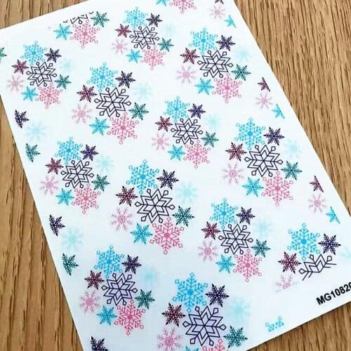 Newest MG0820-62 snowflake design nail stickers 3d Japan Korea style nail decals self-adhesive DIY nail decoration tools