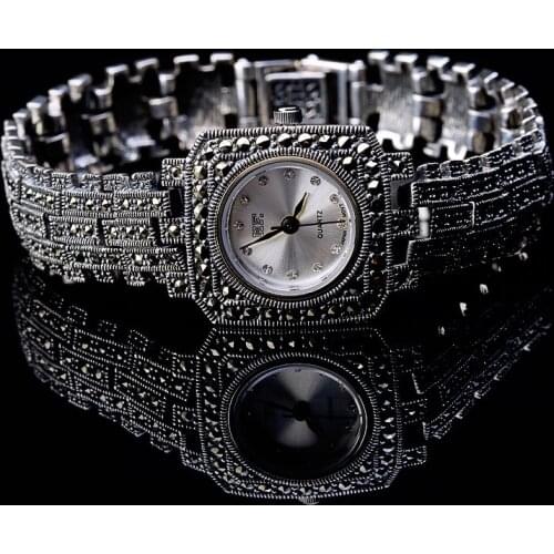 Limited Edition HF Brand Classic Silver Bracelet Watch Top Quality Real Silver Watch Pure Silver Bracelet Watches Silver Bangle