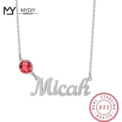 Customized Name Necklaces 925 Sterling Silver Pendant Personalized Birthstone For Women Jewelry And Mens Birthday Gifts