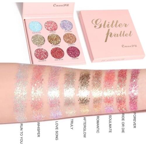 Diamond Sequins Eyeshadow Palette Glitter Powder High-Gloss Eye Shadow Tray Stage Party Makeup Sequins Christmas Makeup TSLM1