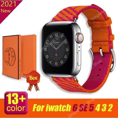 Nylon braid rouge Jumping Single Tour Strap for iWatch 3 2 1 38mm 42mm sports band for Apple Watch 6 SE 5 4 40mm 44mm bracelet
