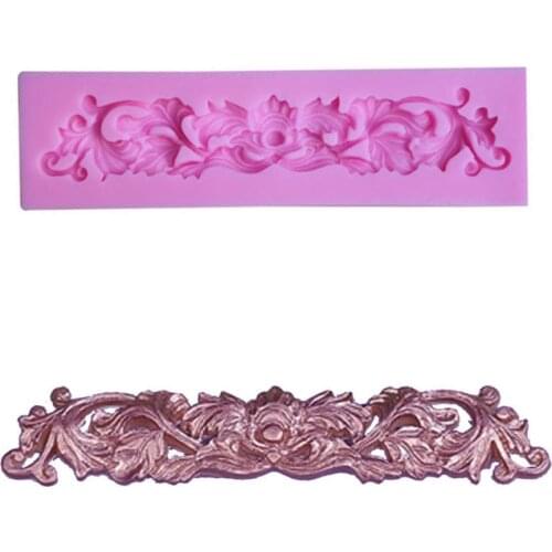 DIY Leaf Lace Silicone Molds Gum Paste Chocolate Fondant Sugarcraft Cake Border Decorating Tools