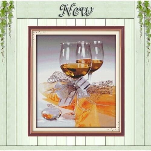 Sweetness and romance,11CT Counted Printed on Canvas DMC 14CT Cross Stitch kits,Embroidering Set Needlework,Cups Home wall Decor