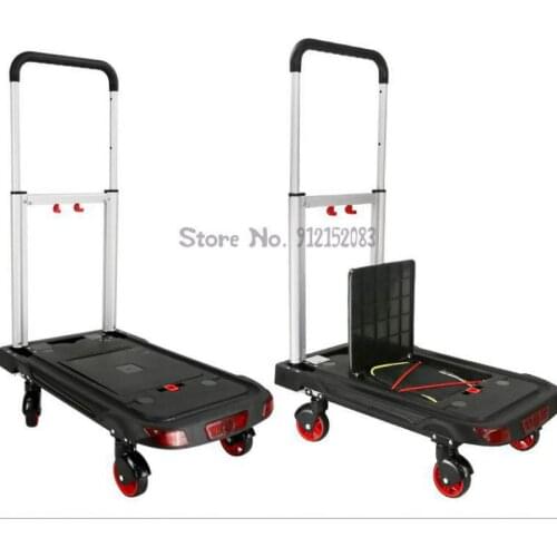 Trolley Pull Cargo, Folding Luggage Trolley, Trolley Cart, Portable Shopping Cart, Truck, Household Flatbed Trailer, Small Trail